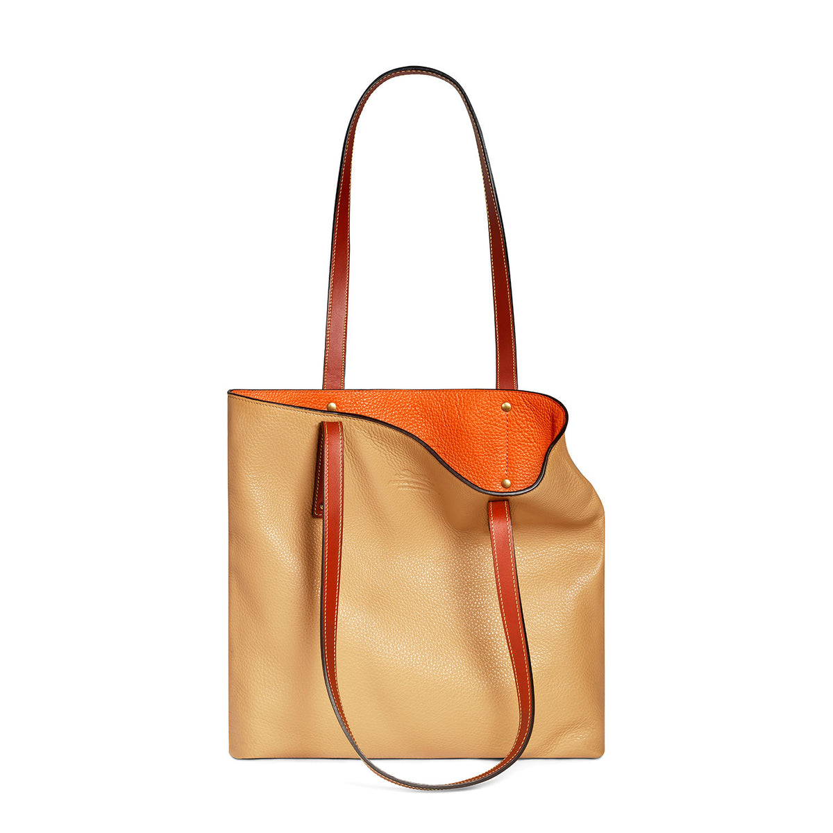 Reversible Leather Shoulder Bag, Tote Bag UK, Tan & Orange – Anya Sushko  Handbags England